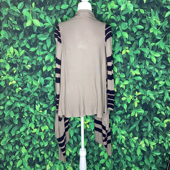 STRIPED OPEN FRONT LONG-SLEEVE SCARF CARDIGAN · SIZE XS, FITS S/M - Picture 4 of 8